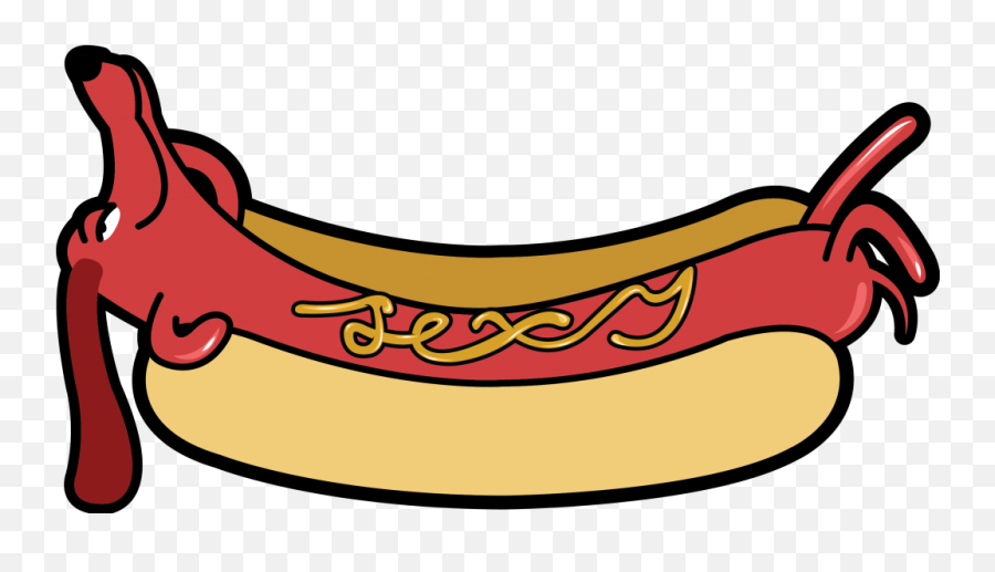 Hotdog Dog Clipart - Hot Dog Clipart Emoji,Dog Clipart Black And White