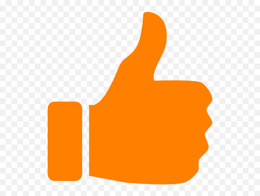 Orange Thumb Like Clip Art At Clker - Orange Thumbs Up Png Emoji,Like Png