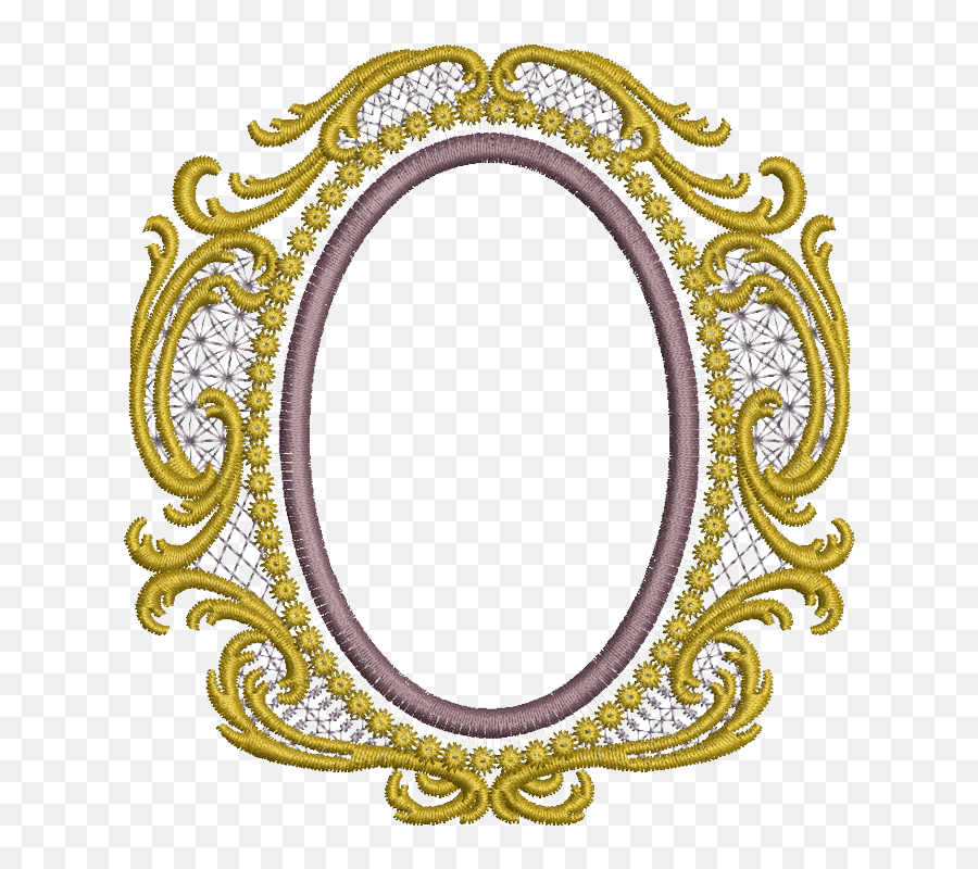 Gold Oval Frame Png - Circle Embroidery Design Free Download Emoji,Oval Frame Clipart