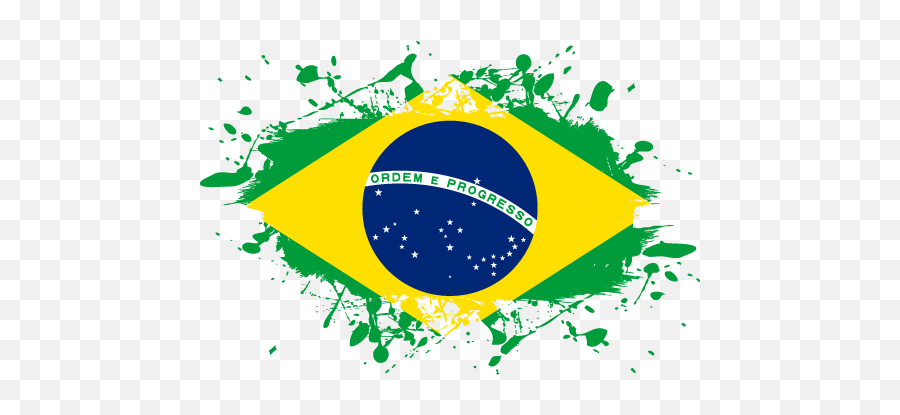 Vector Country Flag Of Brazil - Ink Splat Vector World Flags Emoji,Ecuador Flag Png
