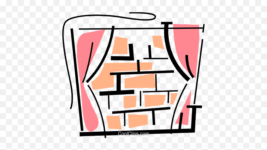 Brick Wall Through A Window Royalty - Vertical Emoji,Brick Wall Clipart