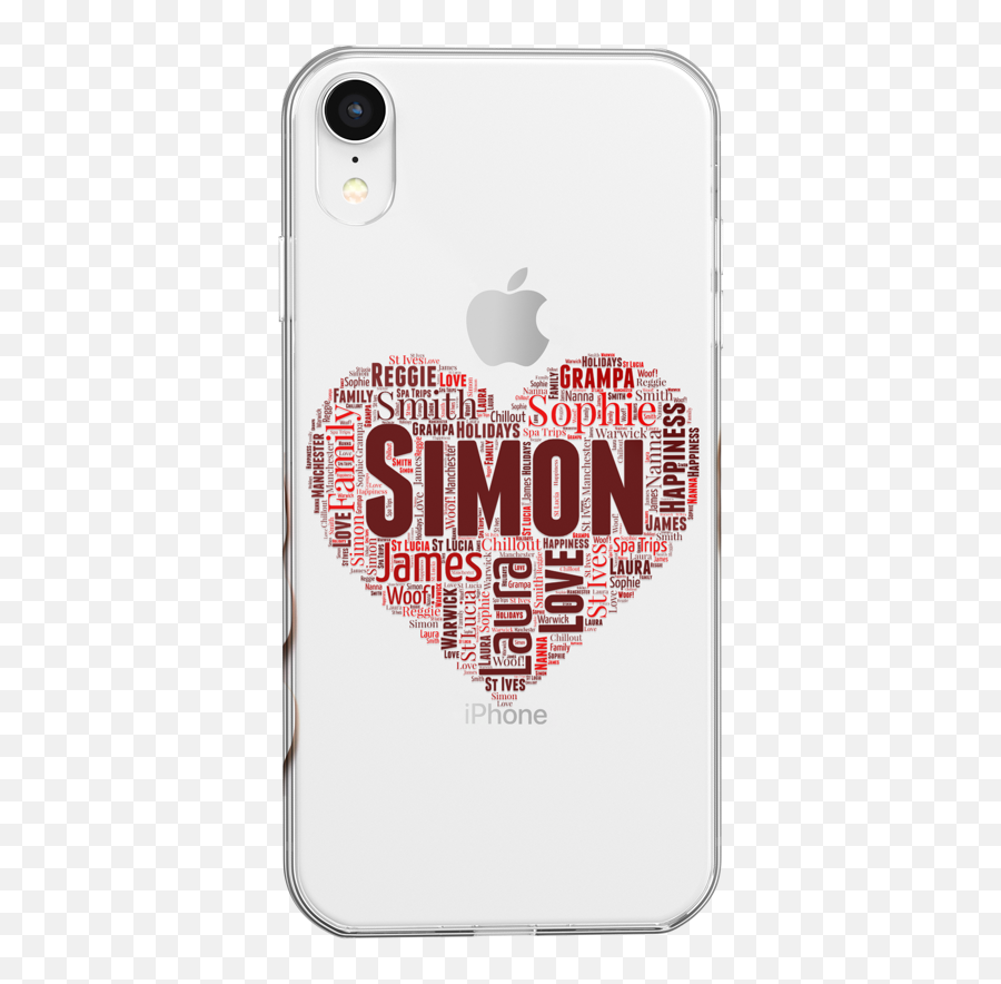 Personalised Phone Cover Case Word Art Clear Flexible Cover Emoji,Iphone X Transparent