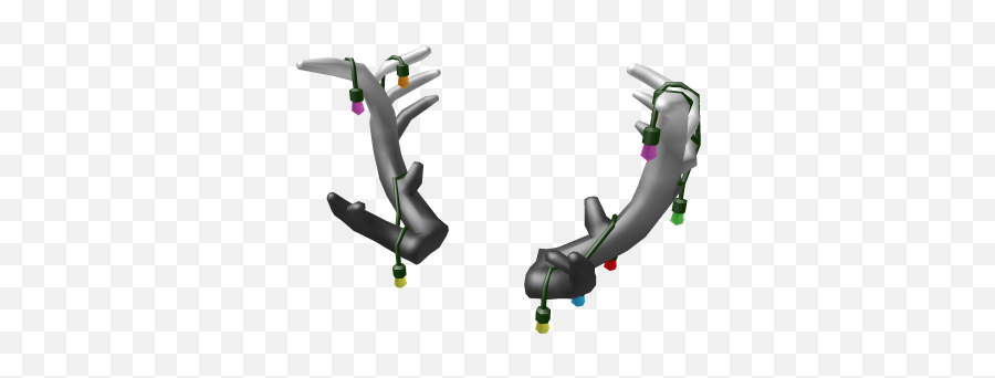 Grey Christmas Light Reindeer - Vertical Emoji,Reindeer Antlers Png