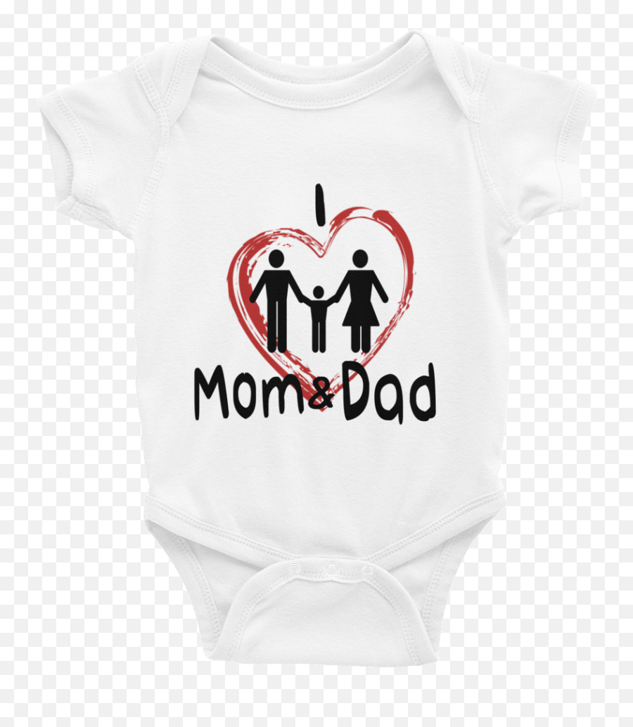 I Love Mom U0026 Dad Baby Boy Onesie - Infant Bodysuit Short Sleeve Emoji,Mom And Dad Clipart