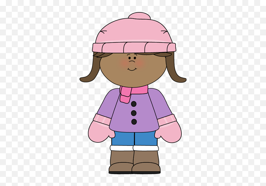 Little Girl Dressed For Winter Clip Art - Clipart Winter Girl Emoji,Get Dressed Clipart