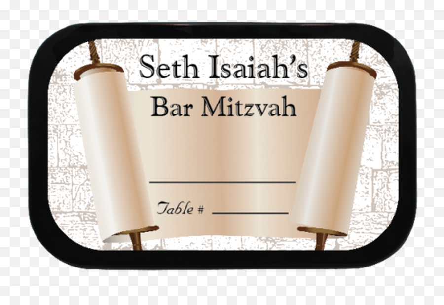 Torah Scroll Personalized Barbat Mitzvah Place Setting Mint Emoji,Bat Mitzvah Logo