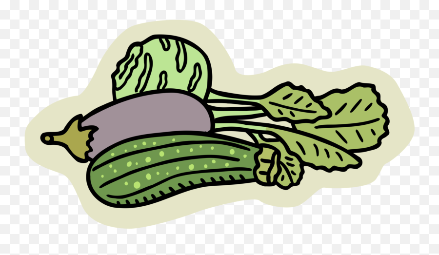 Kohlrabi Zucchini And Eggplant - Vector Image Emoji,Zucchini Clipart