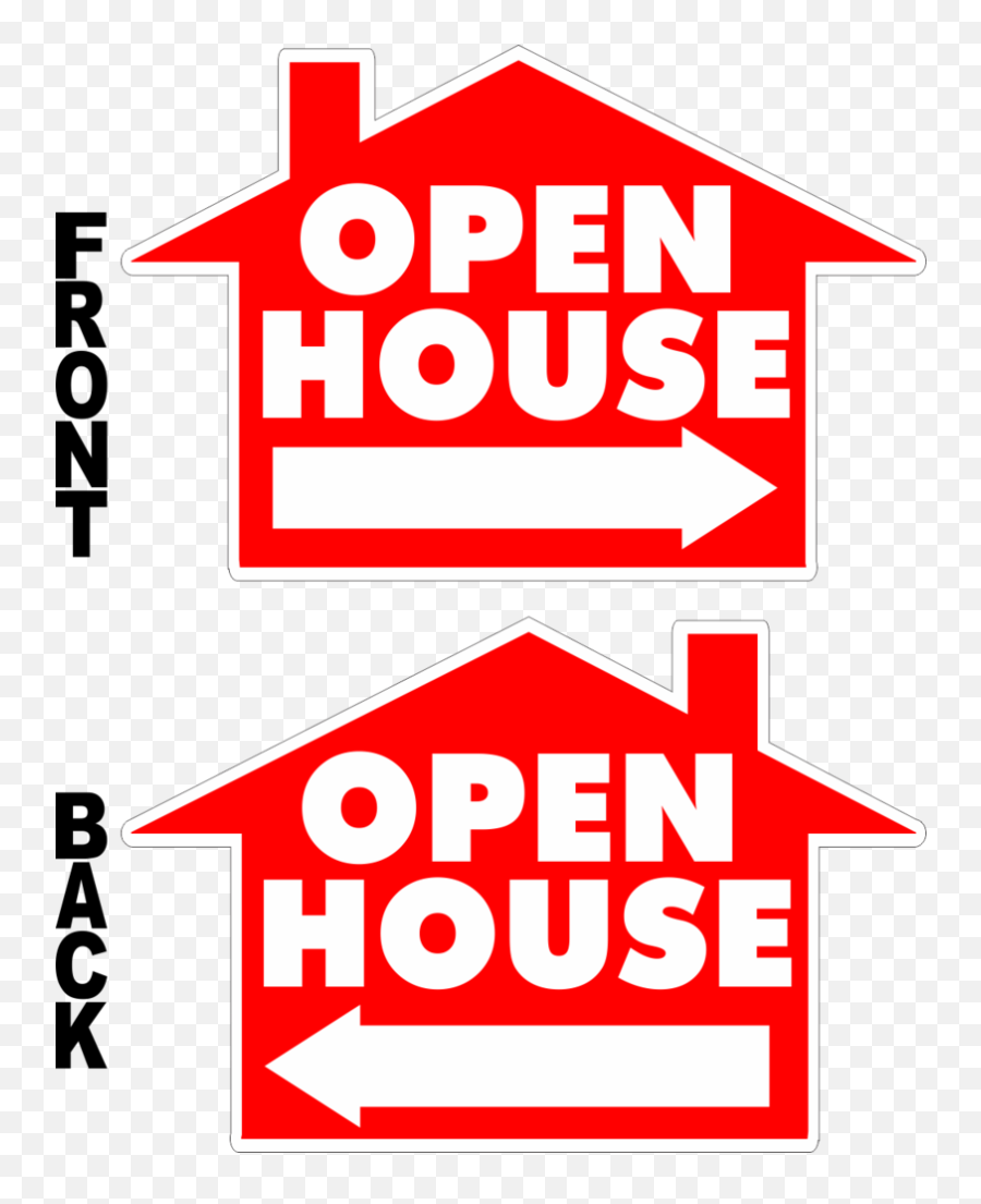 Open House House Shaped Yard Sign - House Vector Clipart Emoji,Open House Clipart
