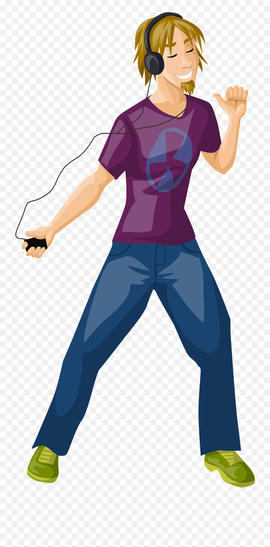 Man Is Dancing And Listening To Music Clipart Free Download - Fun Emoji,Listening Clipart