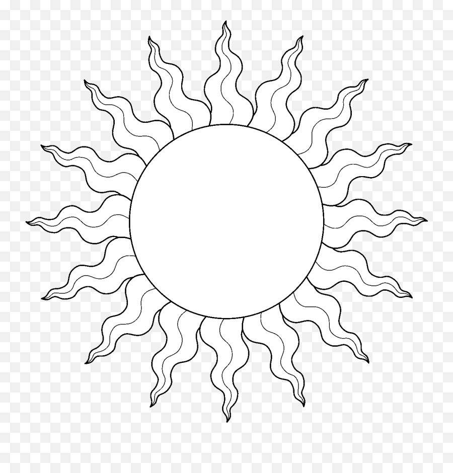Sun - Traceable Heraldic Art Emoji,The Sun Png