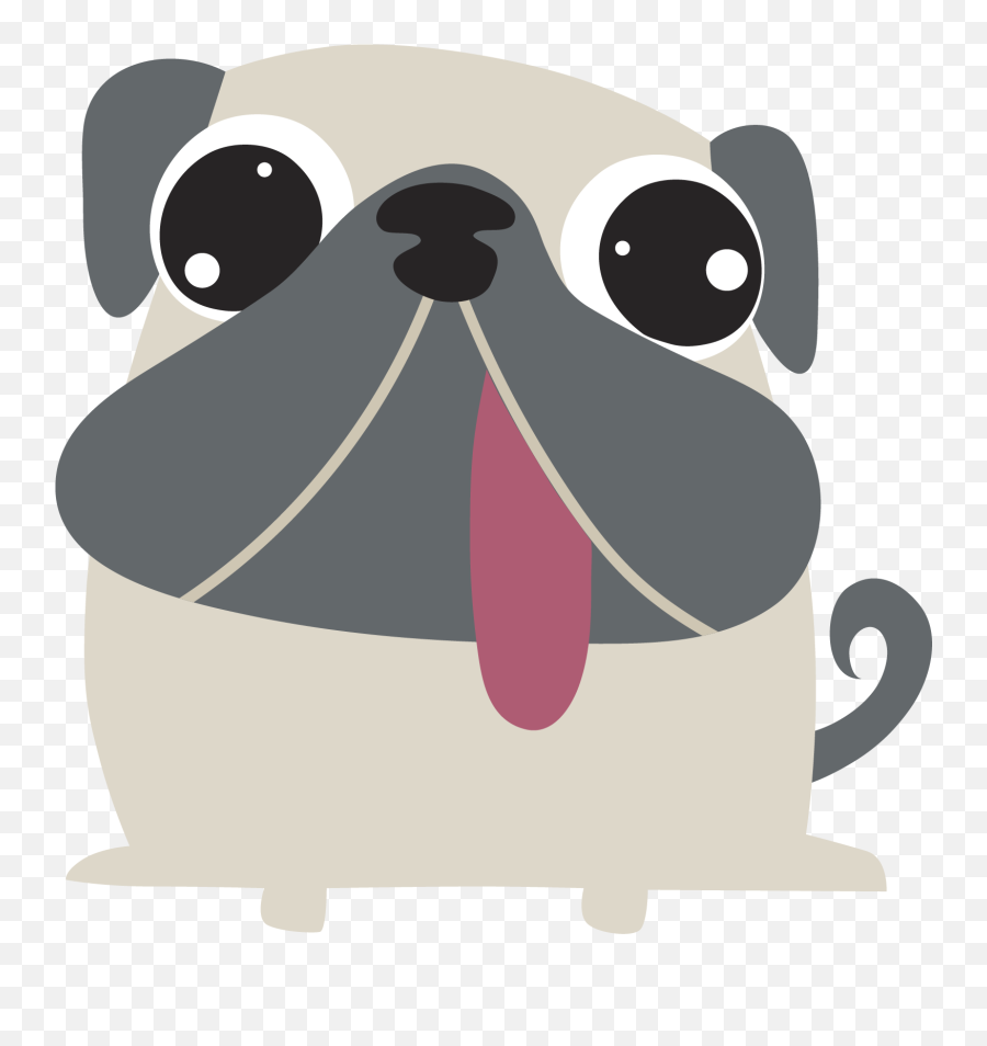 Pug Puppy Sticker Personal Grooming - Vector Pug Png Portable Network Graphics Emoji,Pug Clipart