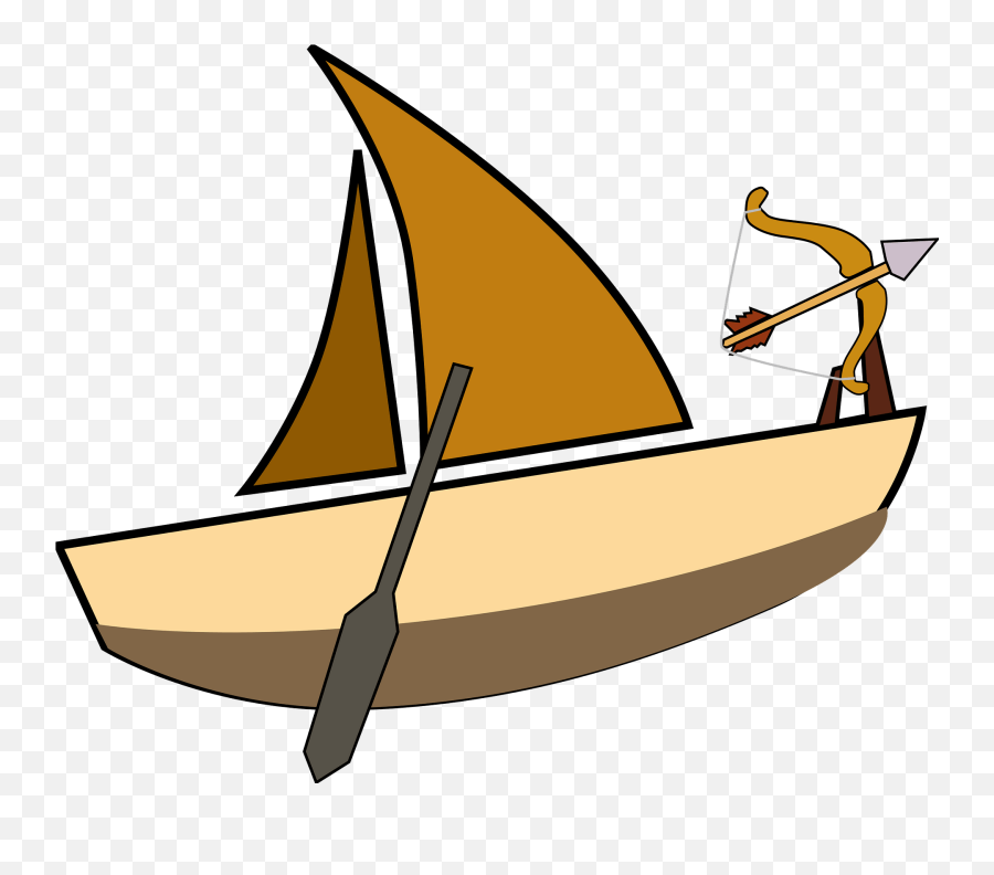 Sailboat With Bow And Arrow At The Front Clipart Free - Arco Flecha Y Velero Emoji,Bow And Arrow Clipart