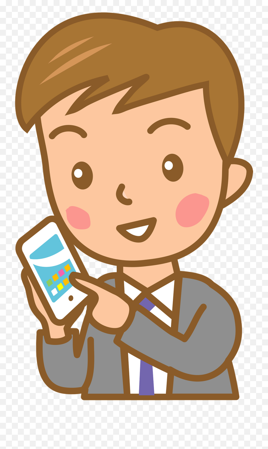 Businessman - Smartphone Emoji,Smartphone Clipart