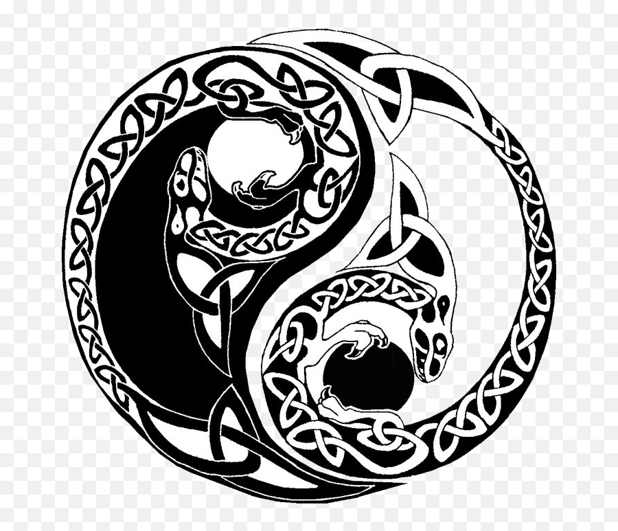 Yin - Celtic Knotwork Yin Yang Emoji,Yin And Yang Png