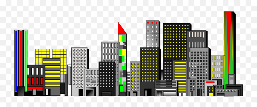 One Clipart Skyscraper Picture - City Town Cartoon Png Emoji,Skyscraper Clipart
