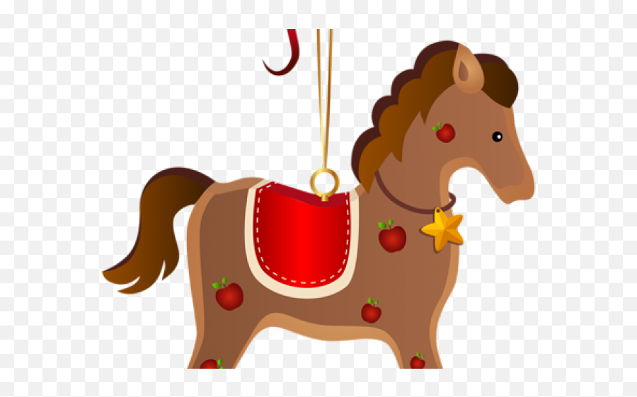 Christmas Tree Clipart Horse - Christmas Horse Png Christmas Rocking Horse Png Emoji,Christmas Trees Clipart