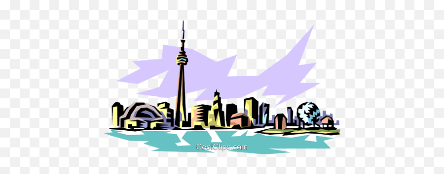 Toronto Skyline Royalty Free Vector Clip Art Illustration - Toronto Clip Art Emoji,Skyline Clipart