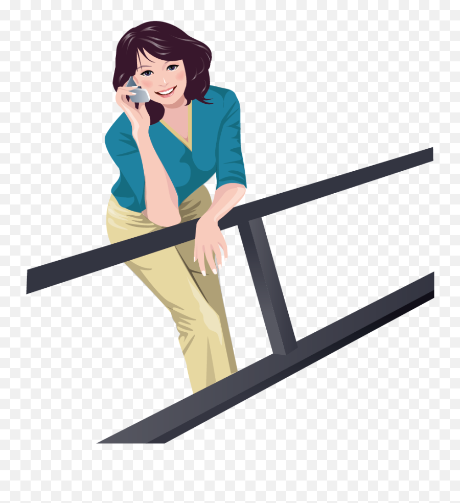 Girl Using Mobile Phone Vector Clipart Transparent Png Png - For Women Emoji,Phone Vector Png