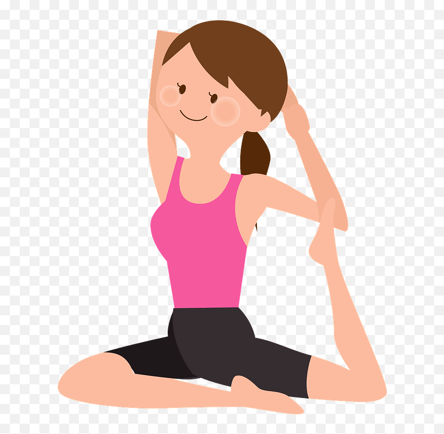 Woman Is Doing Yoga Clipart - Stretching Png Emoji,Yoga Clipart