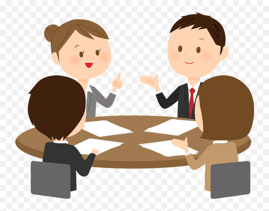 Business Persons Are Meeting Clipart - Clipart Business Meeting Cartoon Emoji,Meeting Clipart