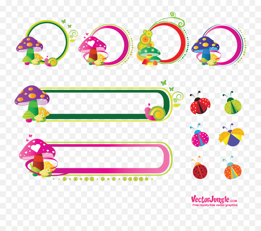 Free Cartoon Frame Png Download Free Cartoon Frame Png Png - Cute Mushroom Border Design Emoji,Text Frame Png