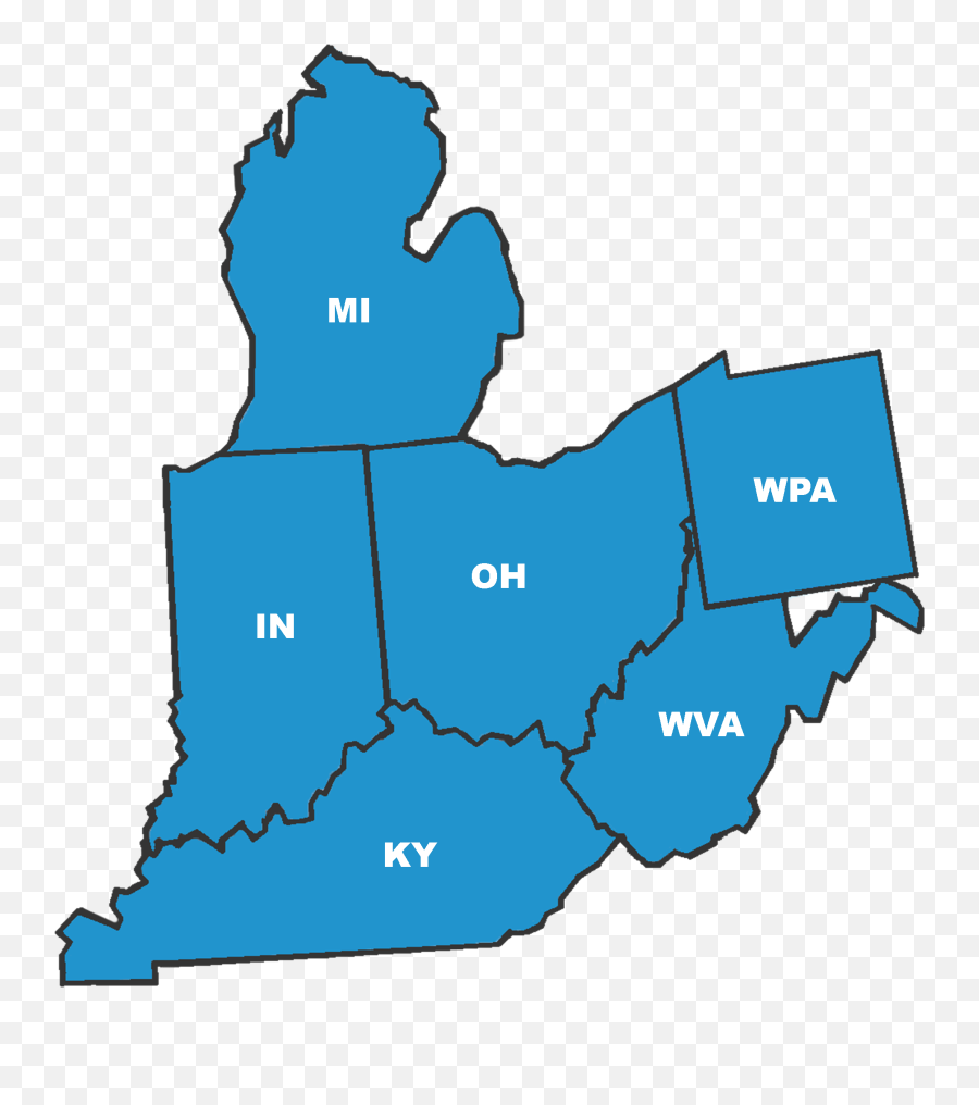 Map Of Michigan And Ohio - Map Of Ohio Kentucky And Indiana Emoji,Michigan Outline Png