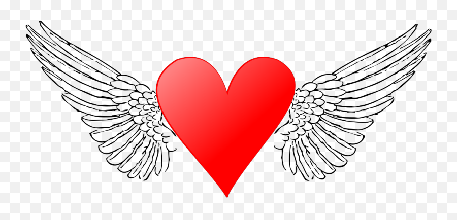 Wings N Heart Svg Vector Wings N Heart Clip Art - Svg Clipart Emoji,Clipart Of Heart