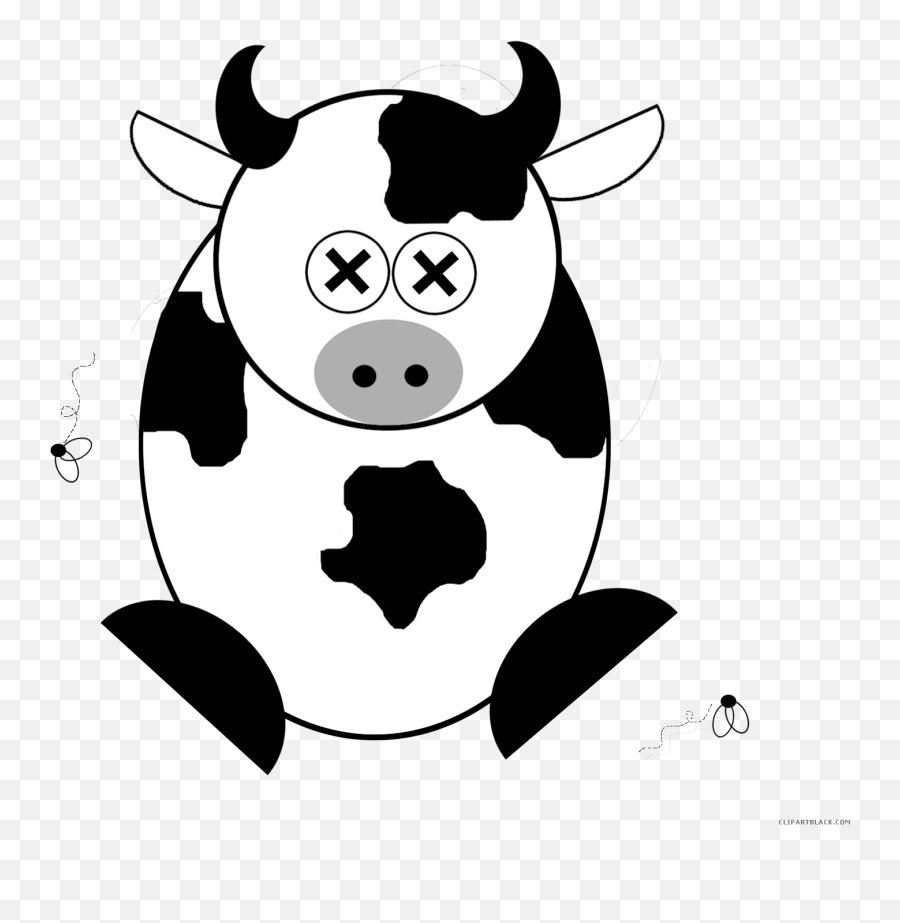 Download Cartoon Cow Animal Free Black - Dot Emoji,Cow Face Clipart