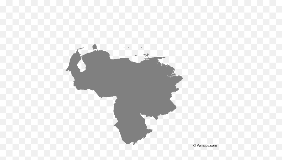 Grey Map Of Venezuela With States - Venezuela Vector Emoji,Venezuela Png