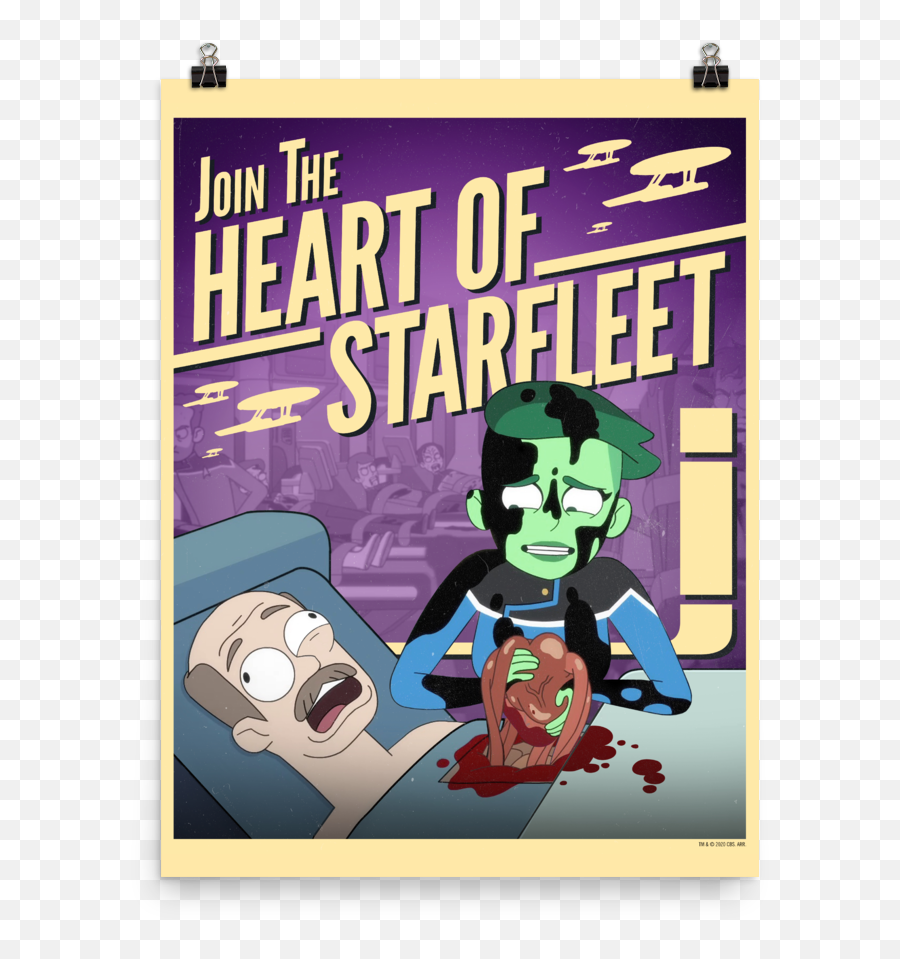 Star Trek Lower Decks Heart Of Starfleet Recruiting Premium Satin Poster - Zombie Emoji,Starfleet Logo