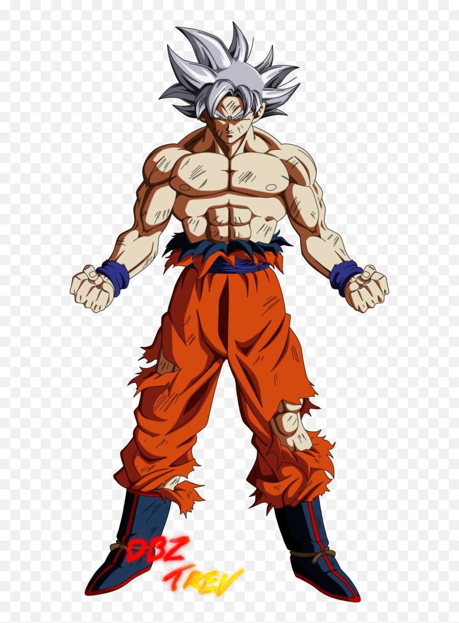 Download Goku Mastered Ultra Instinct By Dbztrev Super Goku - Full Body Ultra Instinct Goku Drawing Emoji,Goku Hair Png
