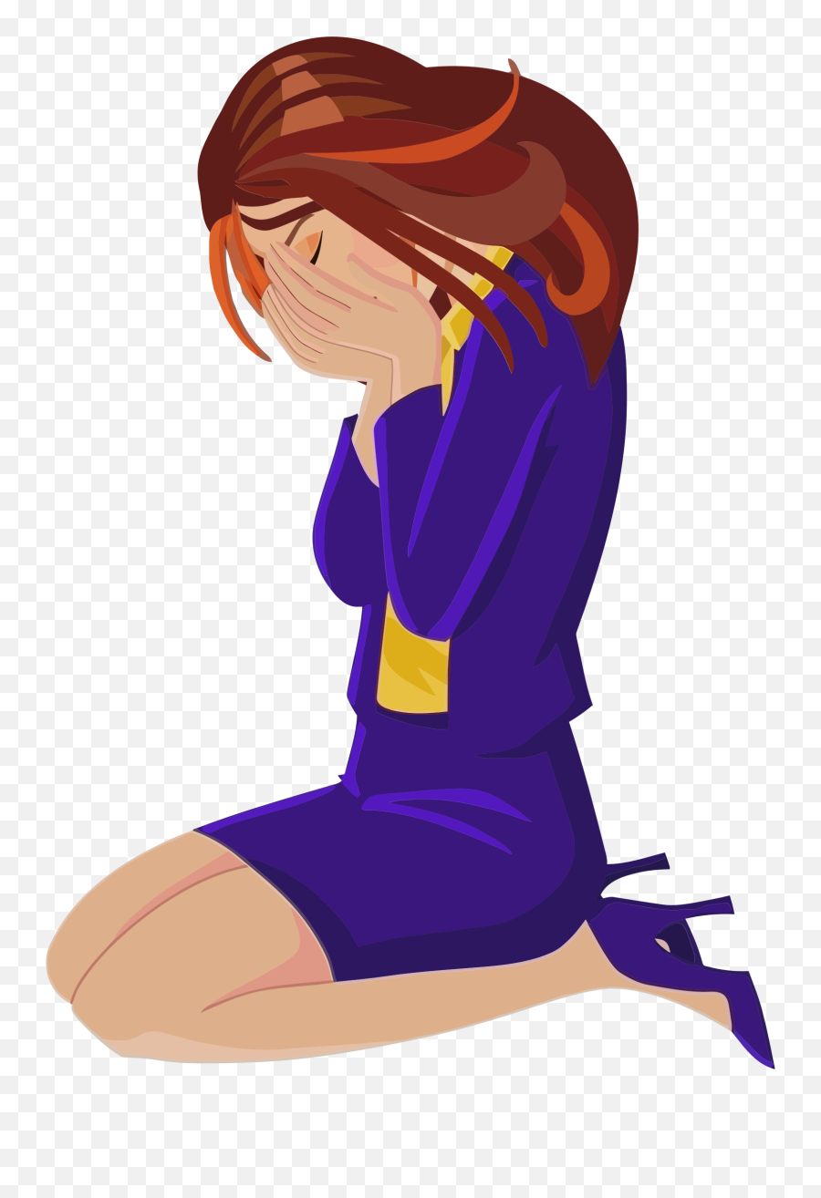 A Very Depressed Woman Woman Clipart - Sad Girl Png Emoji,Woman Clipart