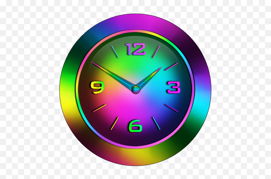 Neon Rainbow Clock Widget For Android - Rainbow Neon Clock Logo Emoji,Transparent Clock Widget