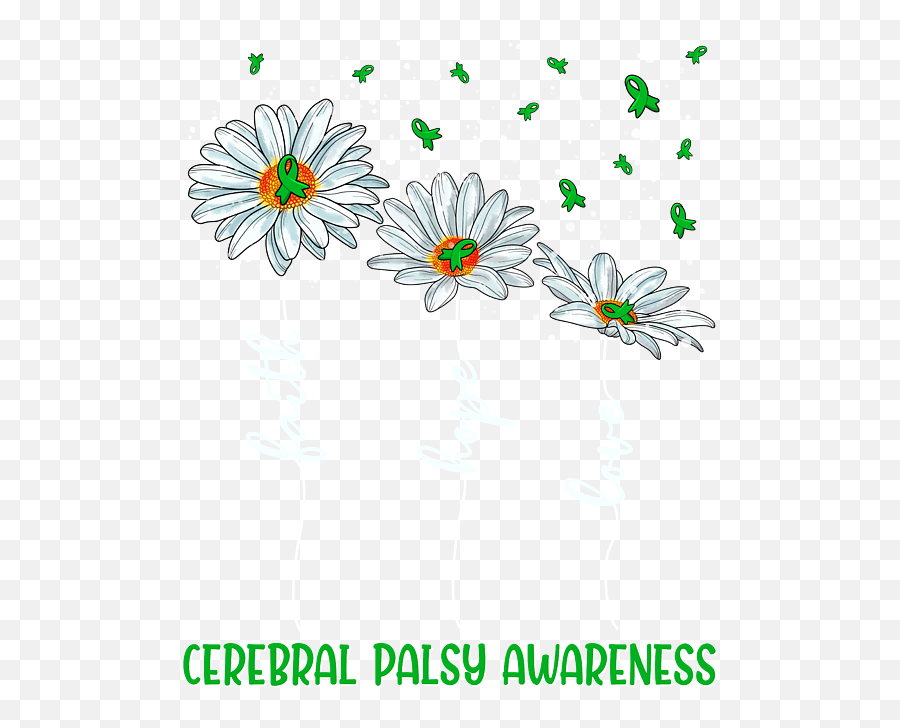 Faith Hope Love Daisy Cerebral Palsy Awareness Greeting Card - Floral Emoji,Daisy Transparent Background