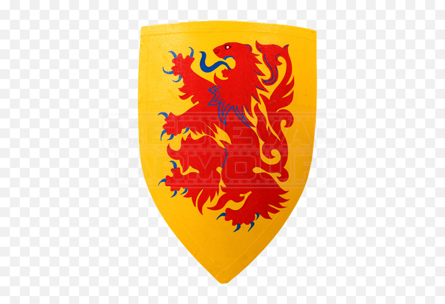 Wooden Crusader Lion Shield - Medieval Shield With Lion Emoji,Lion Crest Logo