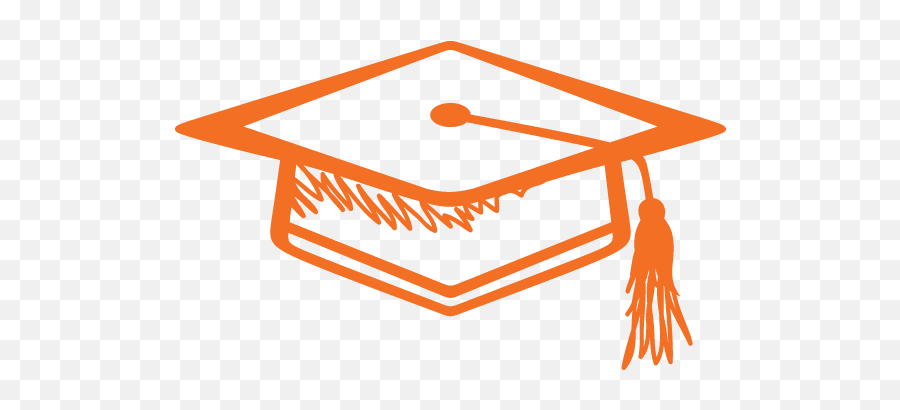 Orange Graduation Cap Clipart - For Graduation Emoji,Graduation Hat Clipart
