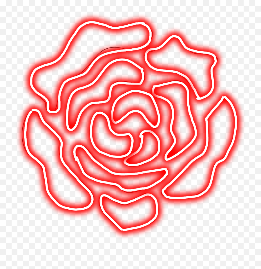 Red Flower Rose Neon Asthetic Sticker By Tabitha Emoji,Red Rose Transparent