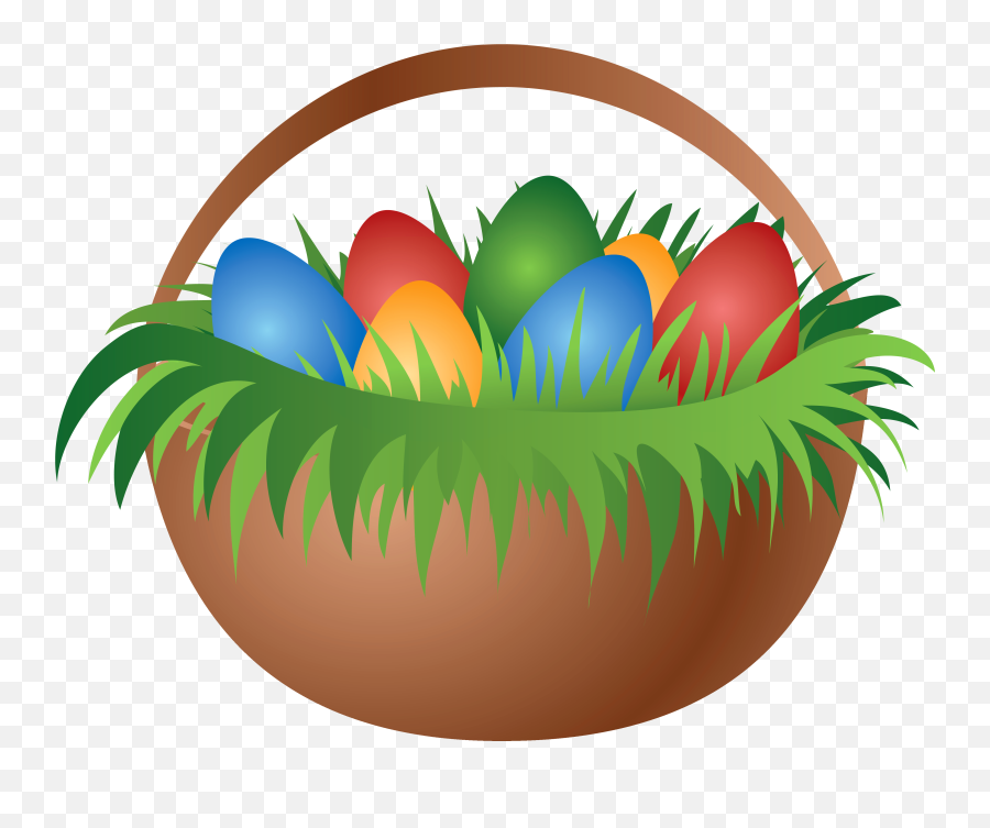 Easter Grass Png - Basket With Easter Eggs Png Emoji,Easter Egg Png