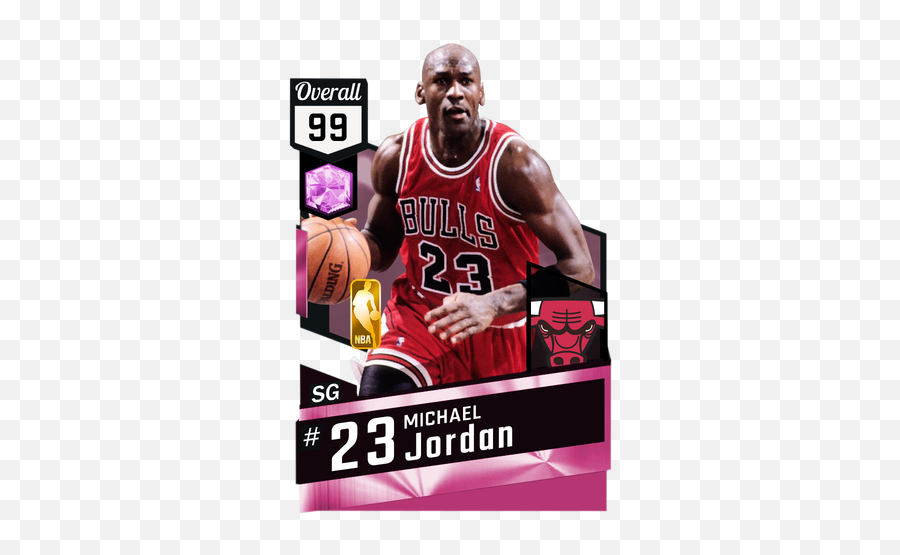 96 Michael Jordan 99 - Nba 2k17 Myteam Pink Diamond Card Emoji,Micheal Jordan Logo