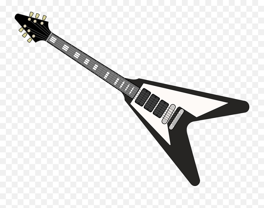 Guitar Black And White Cartoon Guitar Clipart - Wikiclipart Rock Guitar Png Vector Emoji,Guitar Clipart