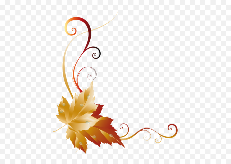 Fall Transparent Leaf Decor Picture - Transparent Leaf Border Emoji,Thanksgiving Border Clipart