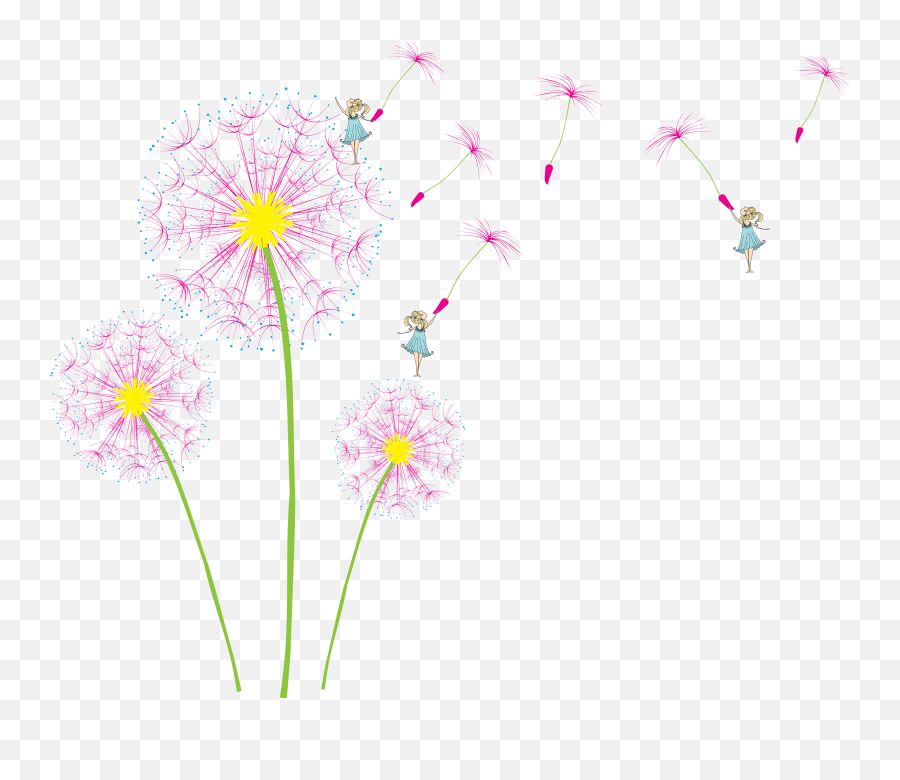 Dandelion Clipart Pink Dandelion - Girly Emoji,Dandelion Clipart