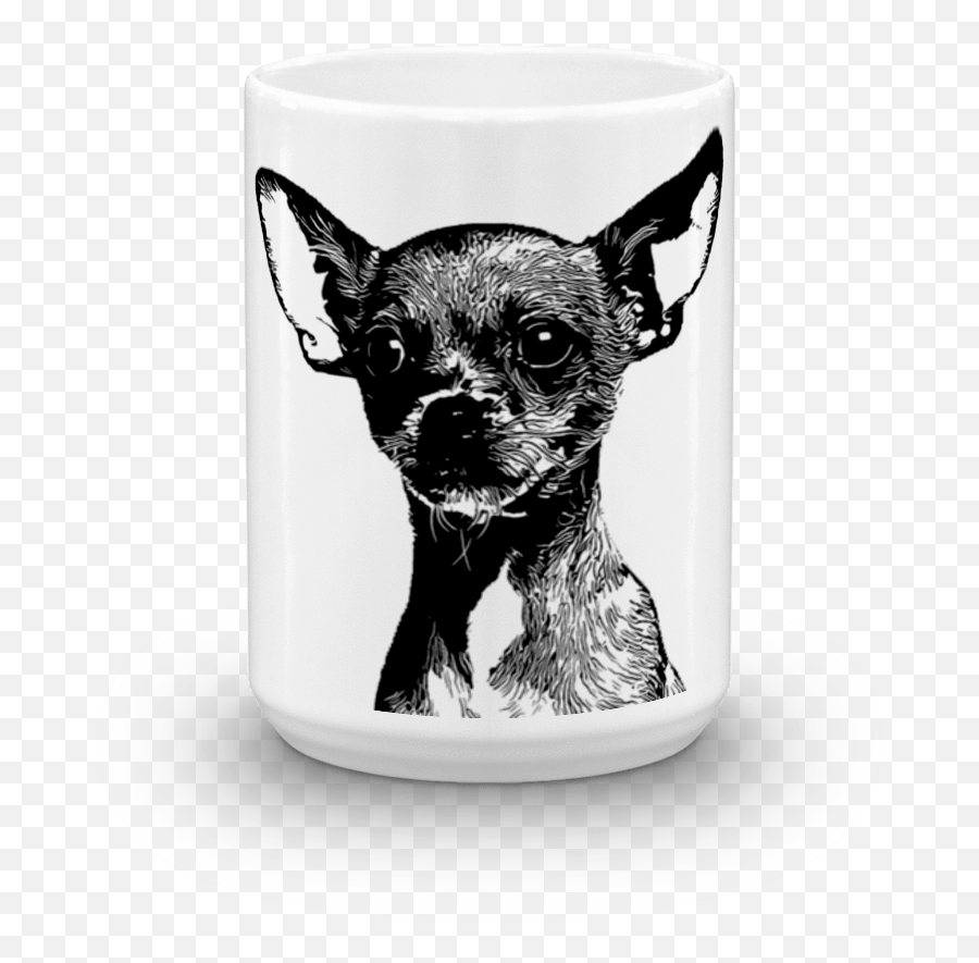 Chihuahua Duotone Comic Black 15oz Mug - Magic Mug Emoji,Chihuahua Clipart