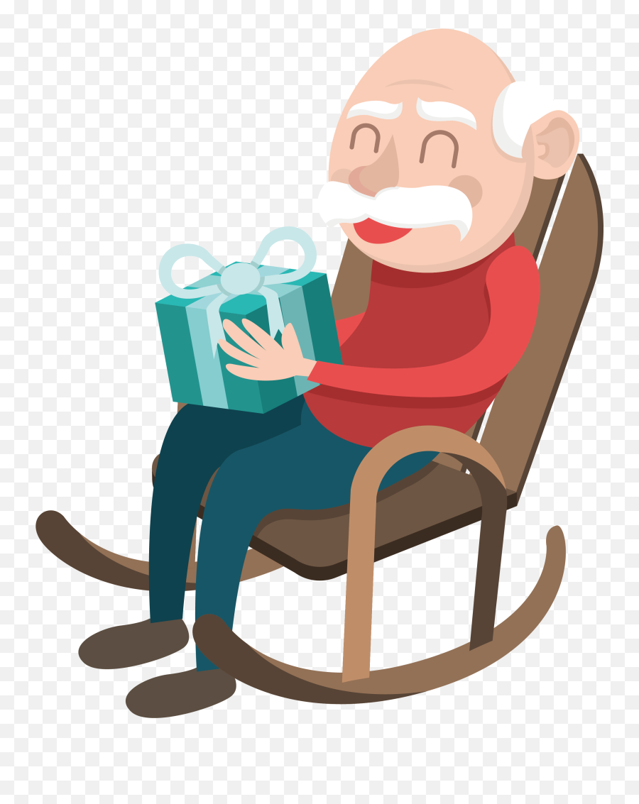 Picture - Grandfather Sitting On A Rocking Chair Emoji,Grandpa Clipart