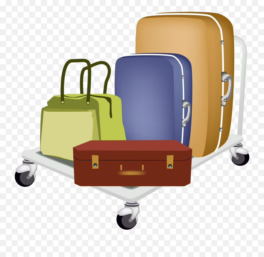 Graphic Black And White Travel Suitcase - Airport Baggage Cart Clipart Emoji,Luggage Clipart