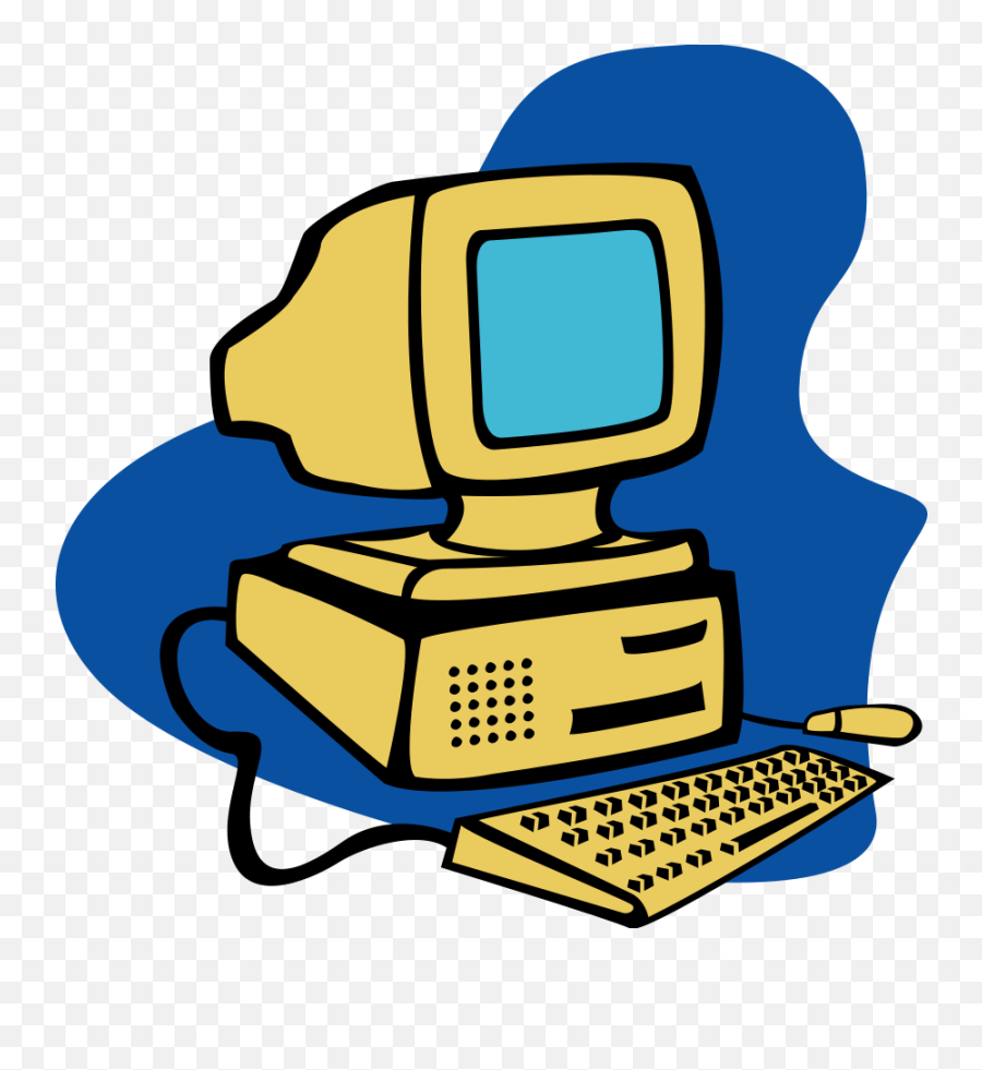 Colorful Drawing Of The Old Computer - Clip Art Computer Animated Emoji,Computer Clipart