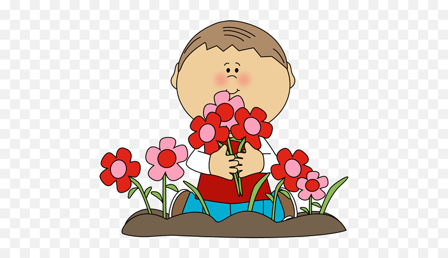 Picking Cliparts Png Images - Boy Picking Flowers Cartoon Emoji,Pick Clipart