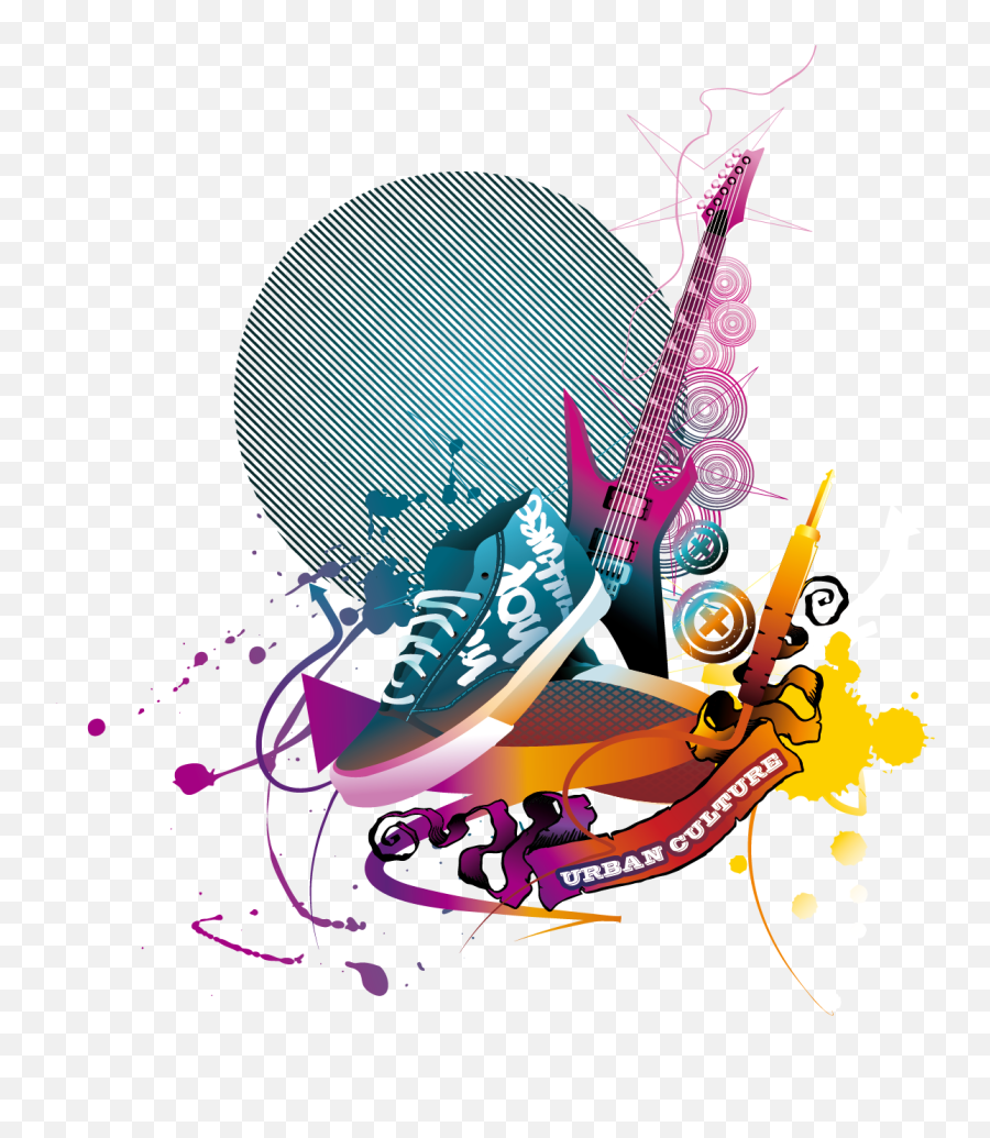 Download And Watercolor Shoes Guitar - Bahan Logo Alat Musik Emoji,Musical Clipart