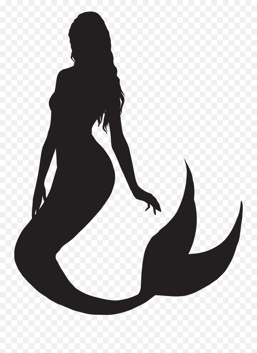 Ariel Mermaid Silhouette Clip Art - Mermaid Silhouette Png Emoji,Mermaid Clipart