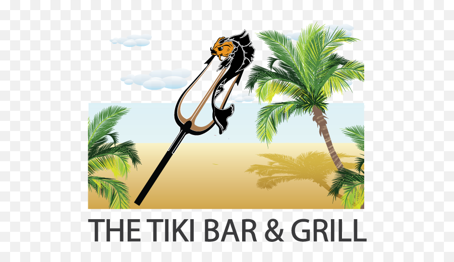 Tiki Bar Grill - Language Emoji,Palm Tree Logo Restaurant